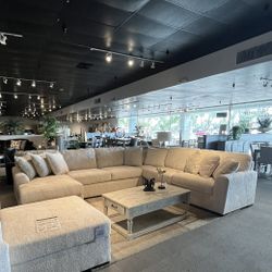 Ivory 4PC Chaise Sectional Couch