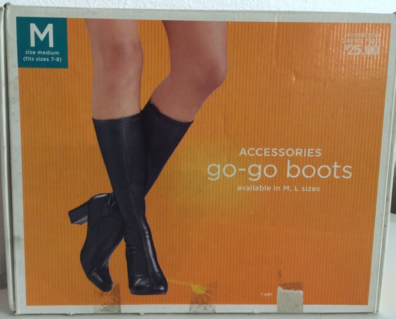 New in Box Ladies Black Boots 7/8 Bought for Costume, Never Worn