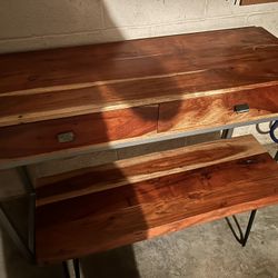 Beautiful Hardwood desk and bench