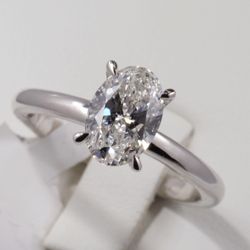 New Oval Solitaire Diamond Ring.  1.51 carats. IGI certified lab grown
