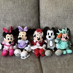 5 Pcs Disney Minnie Mouse Beanbag Stuffed Animal Set $4 Each Or $20 For All