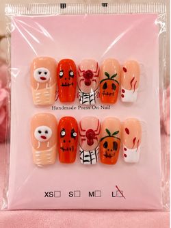 Handmade Halloween Press On Nails – Size L