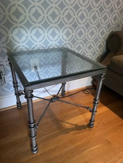 Glass Top Square Table End Table Entry Hall hallway