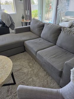 Grey Sectional Sofa left arm facing chaise