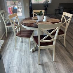 Oak Pedestal Dining Table With 5 Chairs