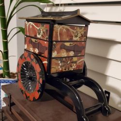 Vtg Asian Cart With Storage  Great Piece