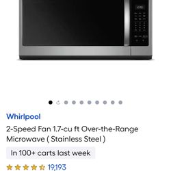 Whirlpool Over The Range Microwave 