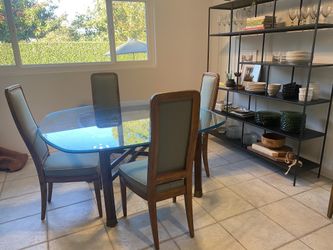 Vintage Glass Dining Table