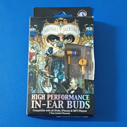 Michael Jackson High Performance In-Ear Buds 10mm Gold Plated 3.5mm 1.2m