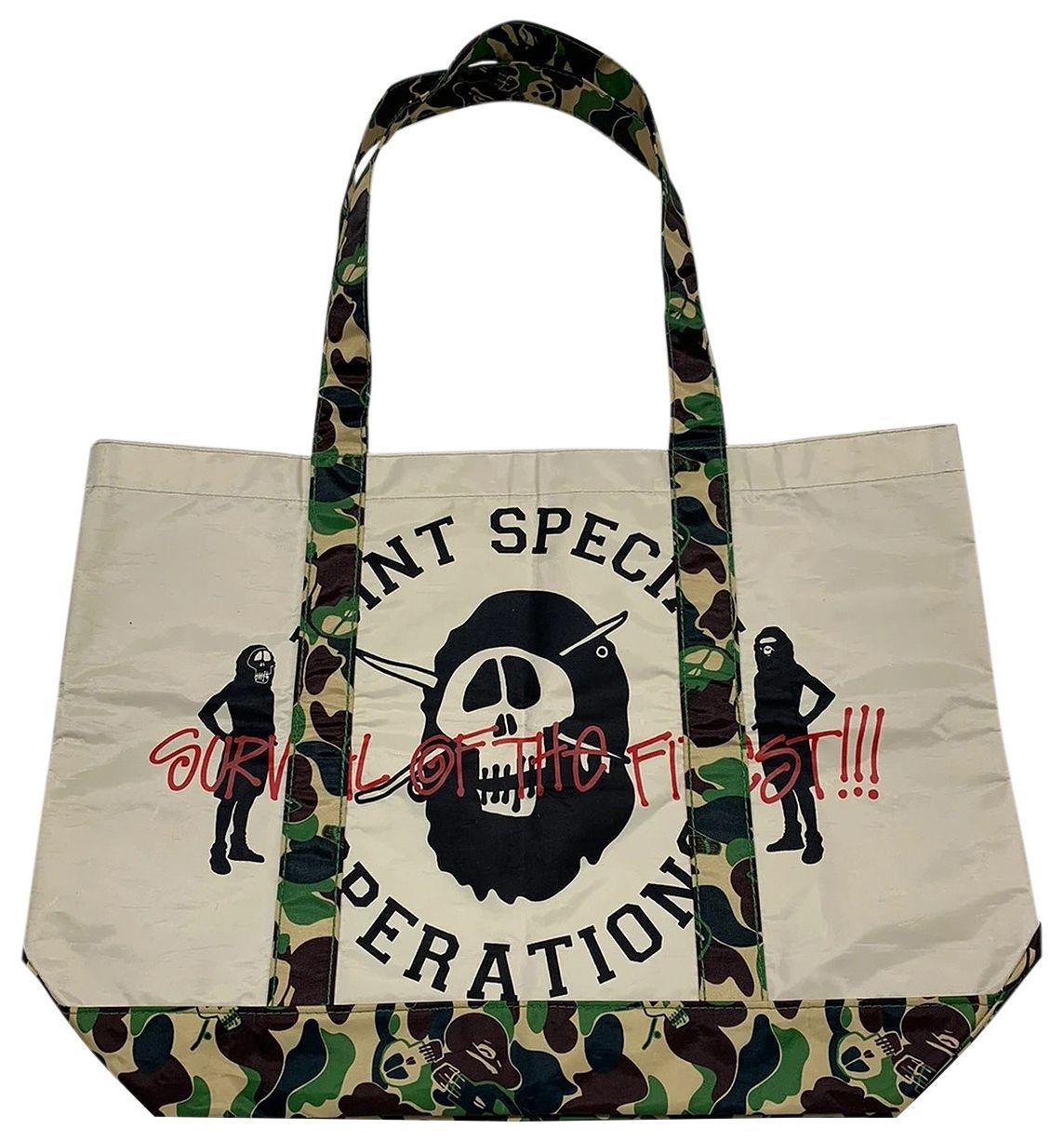 BAPE x Stussy Survival Of The Fittest Tote Bag 'Beige'