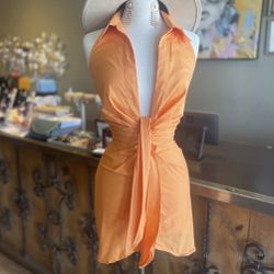 Beautiful Halter orange Dress 👗