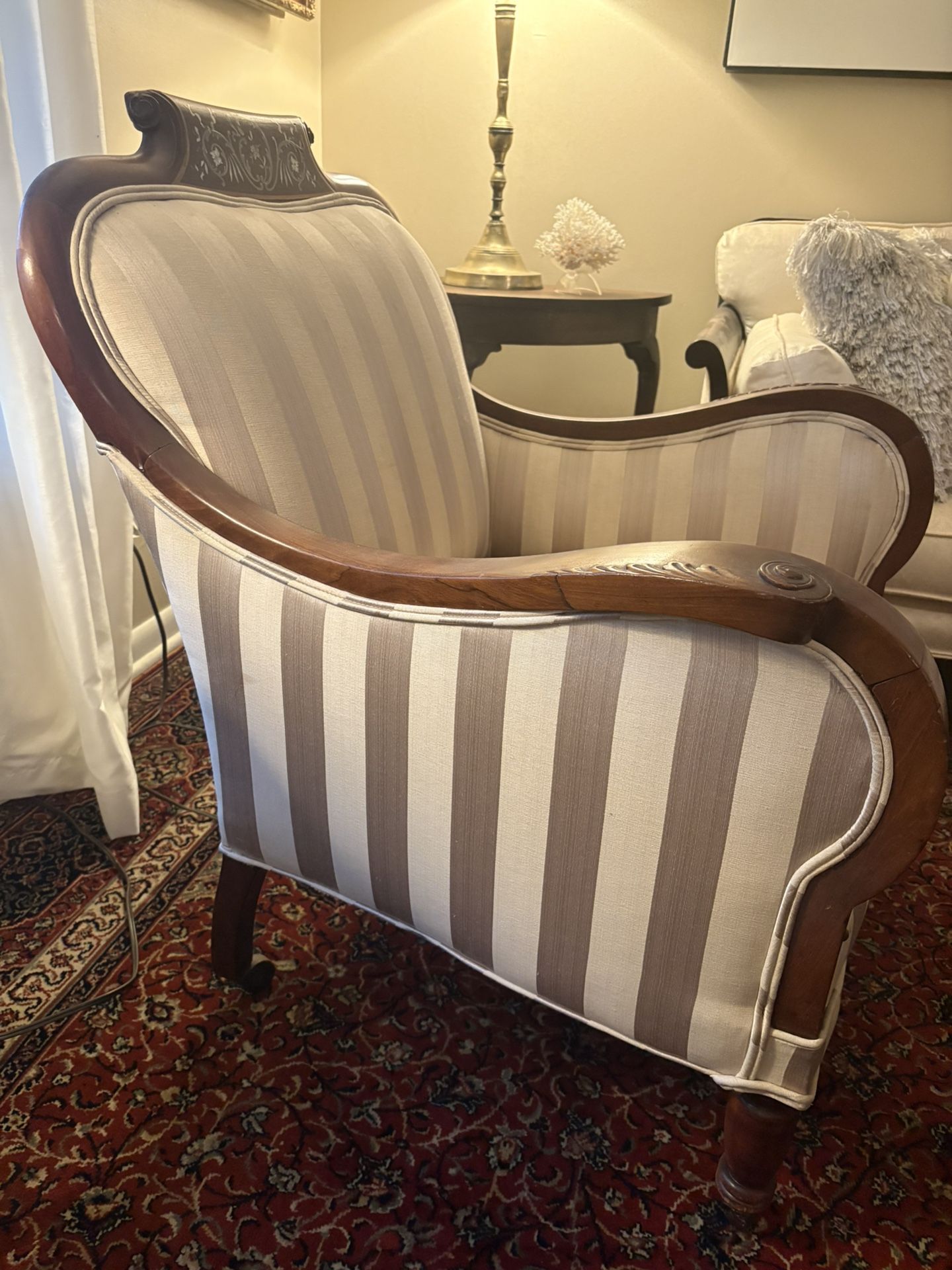 ANTIQUE ARM CHAIR Regency Inlaid Marquetry