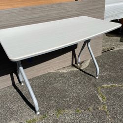 6 Designer White and silver work tables.  Northeast Tacoma near the Centre at Norpoint