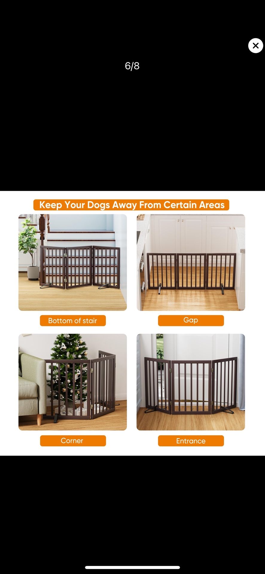 Brown 18-55" Wide Dog Gate, Bamboo Dog Gates for The House Doorways, Freestanding Pet Gates for Dogs, Doogie Puppy Fence Gate