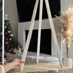 Handmade Macrame Floating Shelf Plant Hanger Wall Decor Christmas Gift 