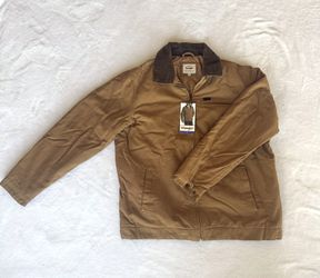 Wrangler Men's Canvas Work Jacket Corduroy Collar Quilted Lined Size L NWT