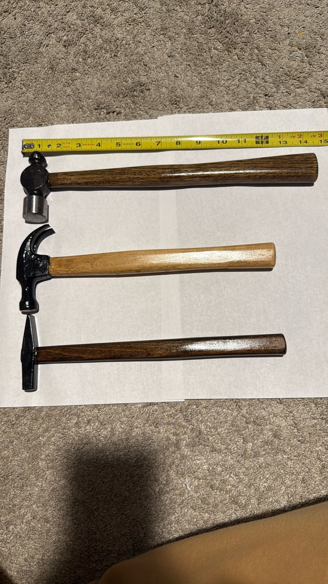 Hammers set in perfect condition .