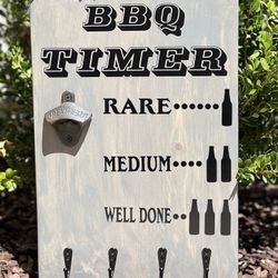 Funny BBQ Timer Wood Sign