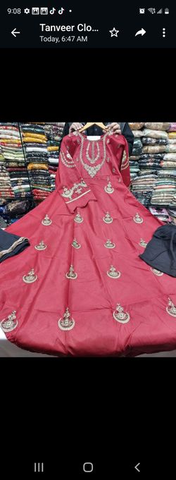 Eastern Style Silk Embroided Maxi