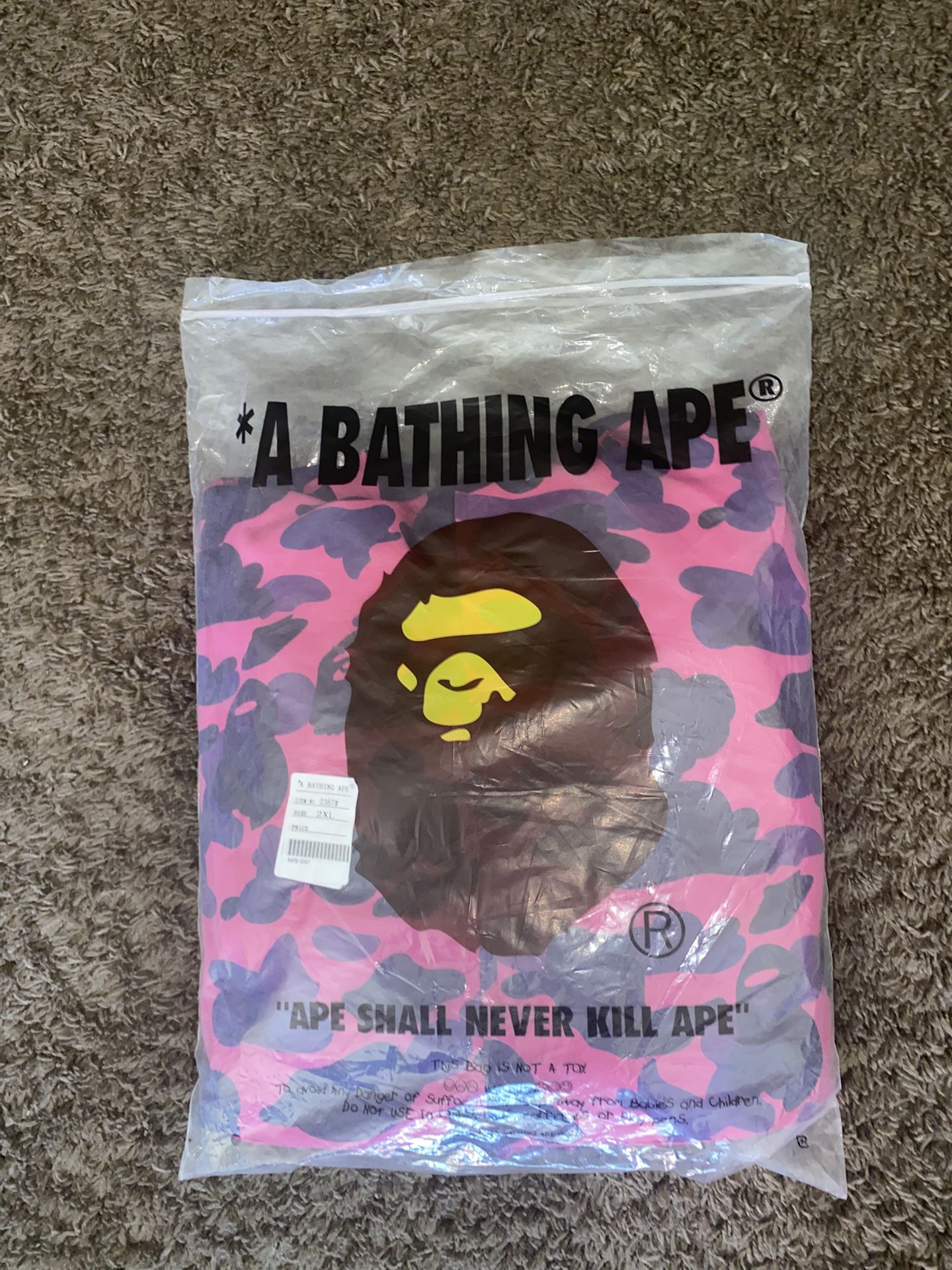 Purple Bape Hoodie Size 2Xl