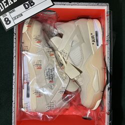 Jordan 4 Retro Off-White Sail Size 9.5W/8M