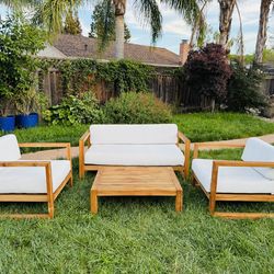 Teak outdoor patio furniture set