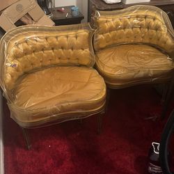 Tufted parlor chairs