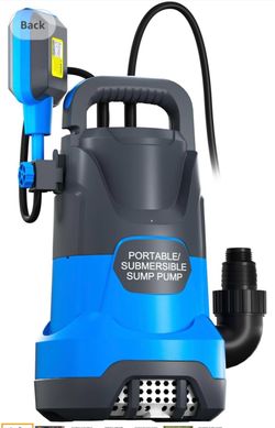 Submersible Sump Pump With Float 1HP Clean/Dirty Water Removal 4500PGH,