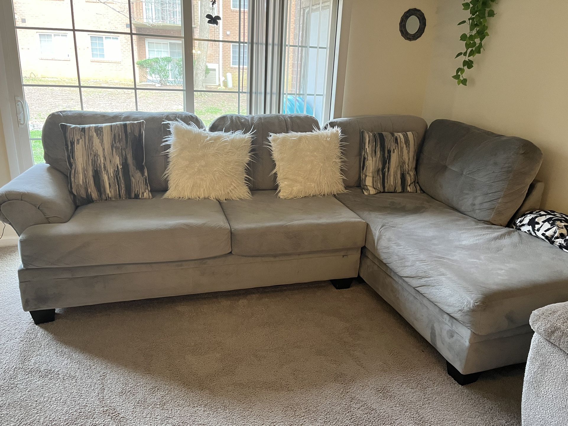 Grey Five Seater Big Couch 