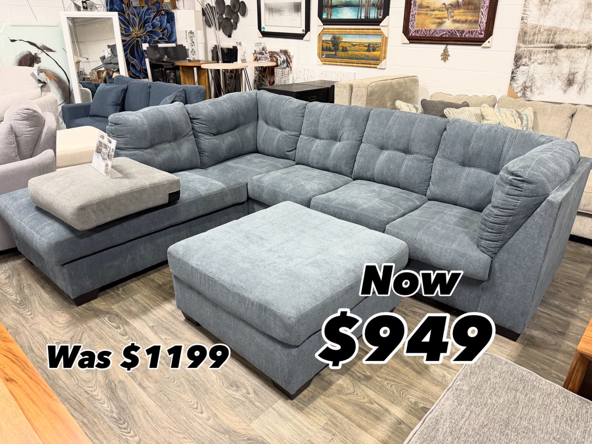 Marleton 2Pc Sectional And Ottoman