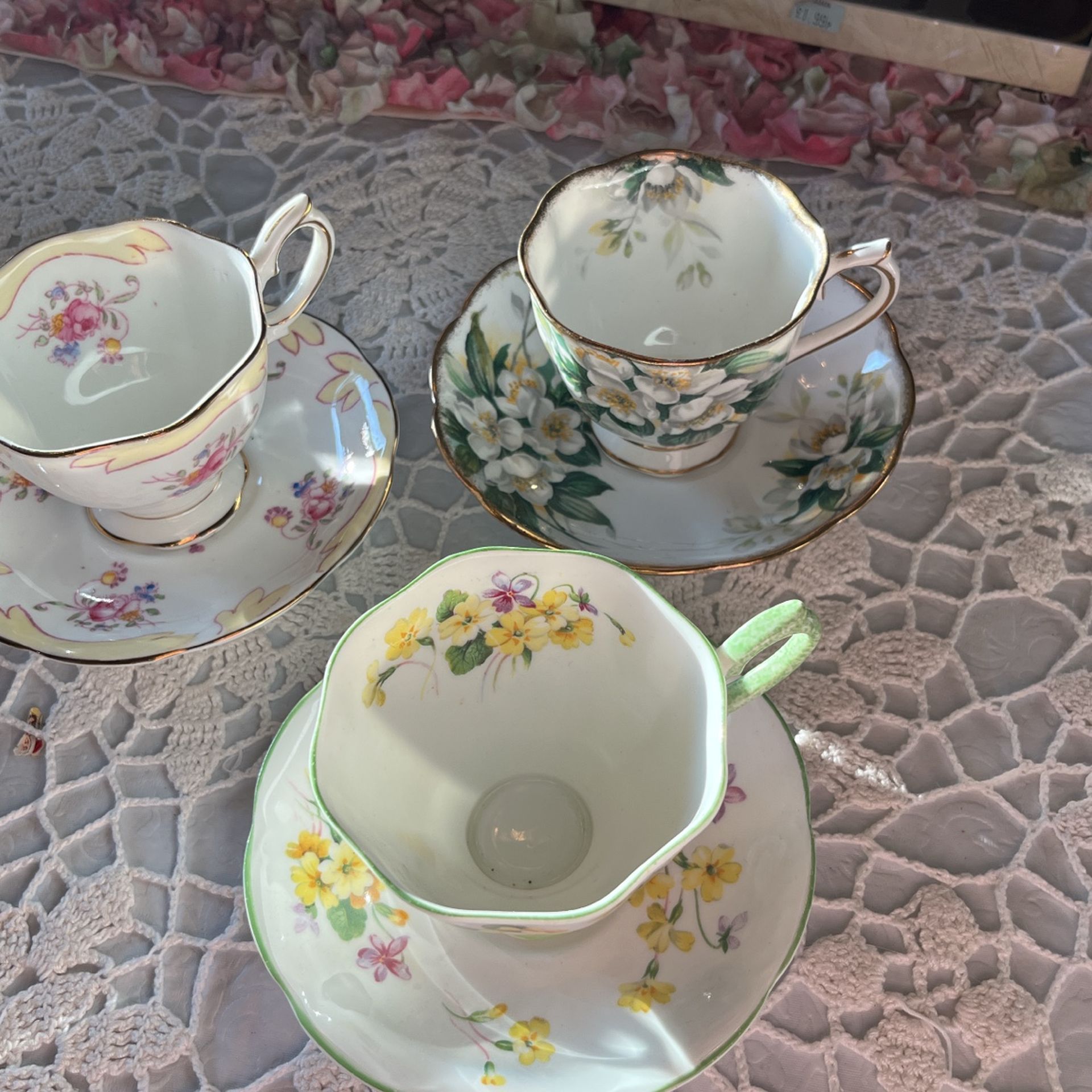Set of three Royal Albert mid century bone china beauties