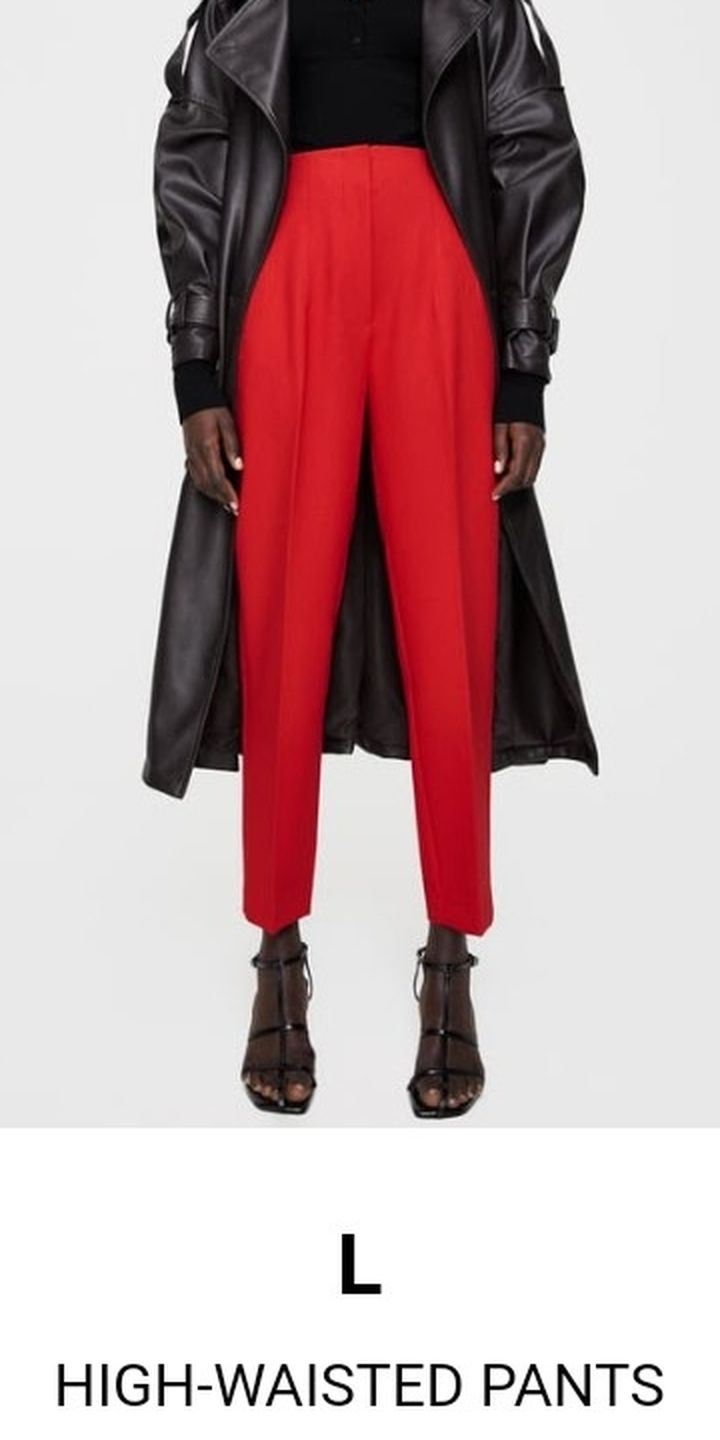 Zara Red Highwaisted Pants