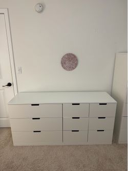 IKEA NORDLI White Drawer Chest Set, 9 Drawer