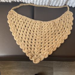 Beige Crochet Bandanna 
