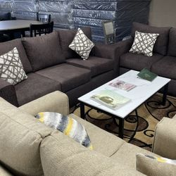 Brown Sofa Loveseat Set