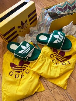Adidas x Gucci GG Platform Sandal ‘Green Cotton Sponge’