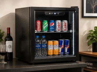🥤 Brand New Beverage Refrigerator – Glass Door | Compact Drink Cooler
