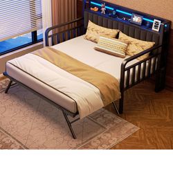 Twin Size To Full Size Daybed With LED Lights 