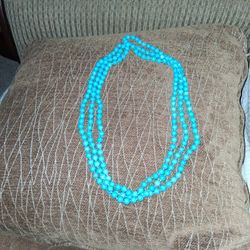 Turquoise Beads Knotted 