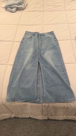 Denim Midi Skirt w/ slit
