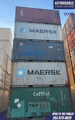 20'ft Used Standard 'Wind  &  Water Tight' Shipping Containers | As Is
