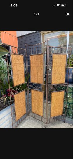 Bamboo style room, divider metal wicker