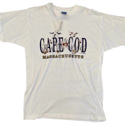 Cape Cod T-Shirt Shirt Massachusetts Fish Ocean Beach Mens Large New Vintage 90s