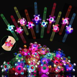 48 Pack LED Light Up Fidget Spinner Bracelets
