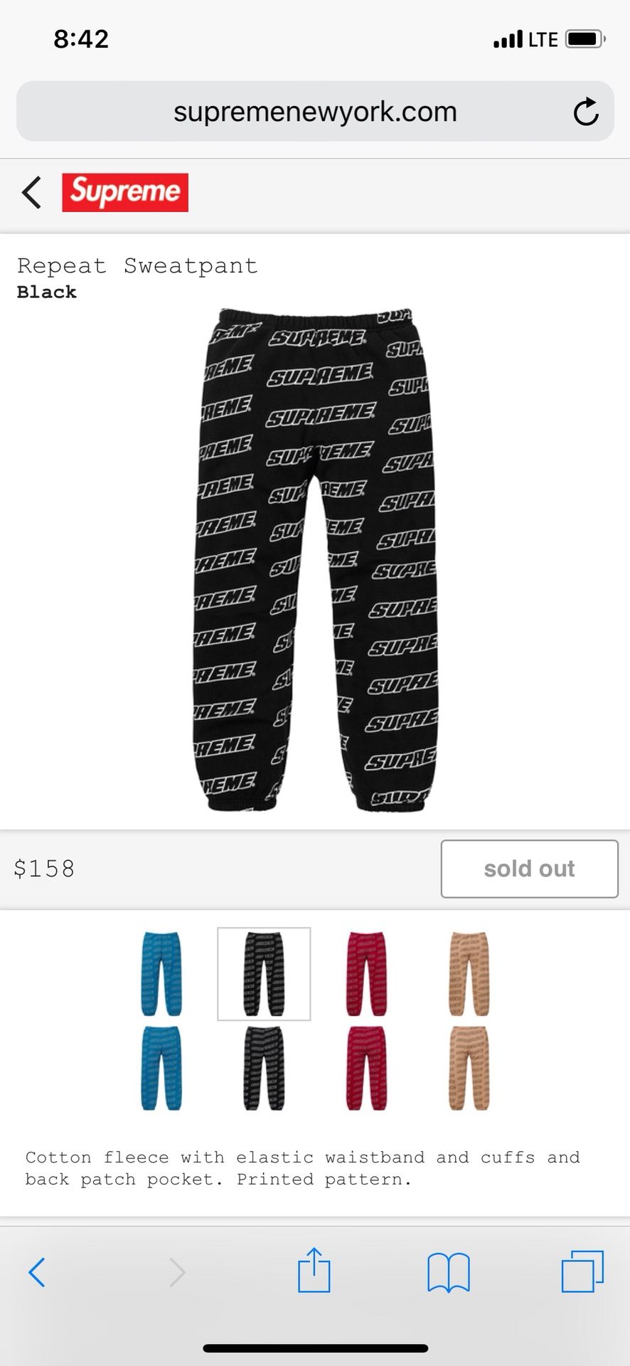 Supreme repeat logo zip up hooded sweatshirt and matching pants