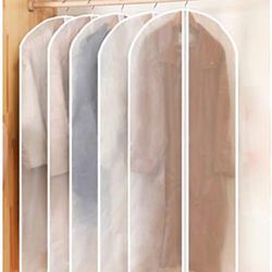 5 Pcs Garment Covers Bag Clear 48” x 24” Snag Free Zipper Hanging Garment Bags for suits.  ( please follow my page all brand new )