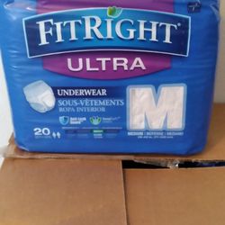 NEW 80 Adult Diapers Size Medium, Fits 28-40.  NEW