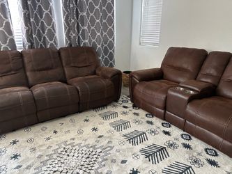 5-Seater Power Reclining Sofa - Brown - 4 USB Ports & Storage Consoles