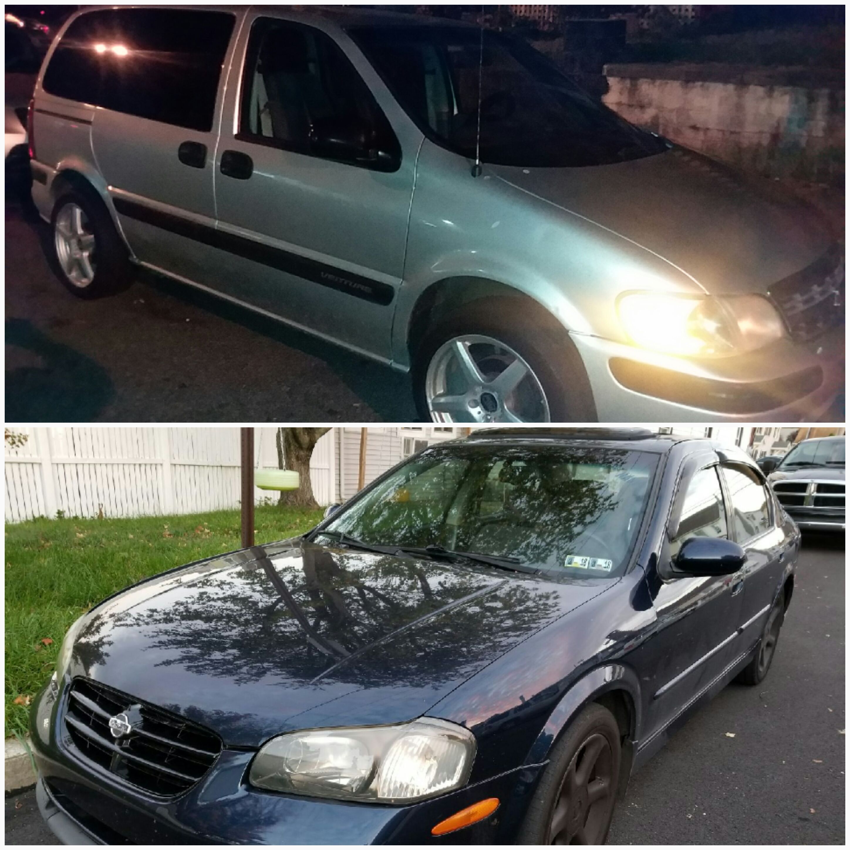 2001 NISSAN MAXIMA, 200K MILES,AN 2003 CHEVY VENTURE, 186K MILES.BOTH BLUETOOTH RADIO, NO MECHANICAL ISSUES.. U GET 2,FOR ONE.LOOKING TO TRADE.