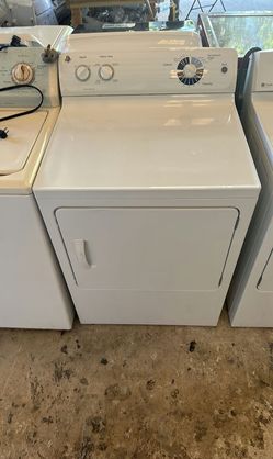 GE White Dryer LargeCapacity QuietDry FrontLoad